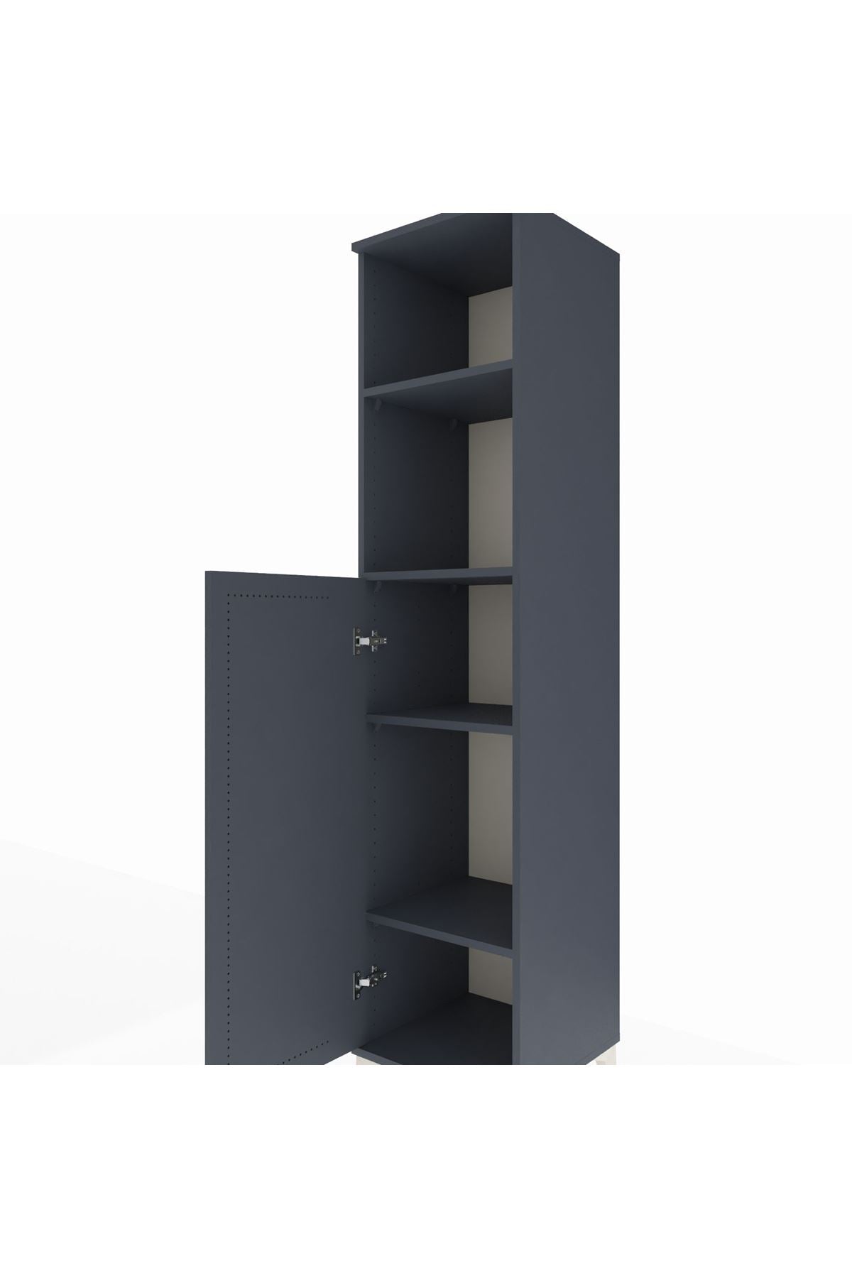 Hyperion Dolap 4 Raflı Tek Kapaklı 44x44x195 Antrasit-Antrasit