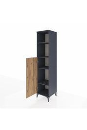 Hyperion Dolap 4 Raflı Tek Kapaklı 44x44x195 Antrasit-Çam