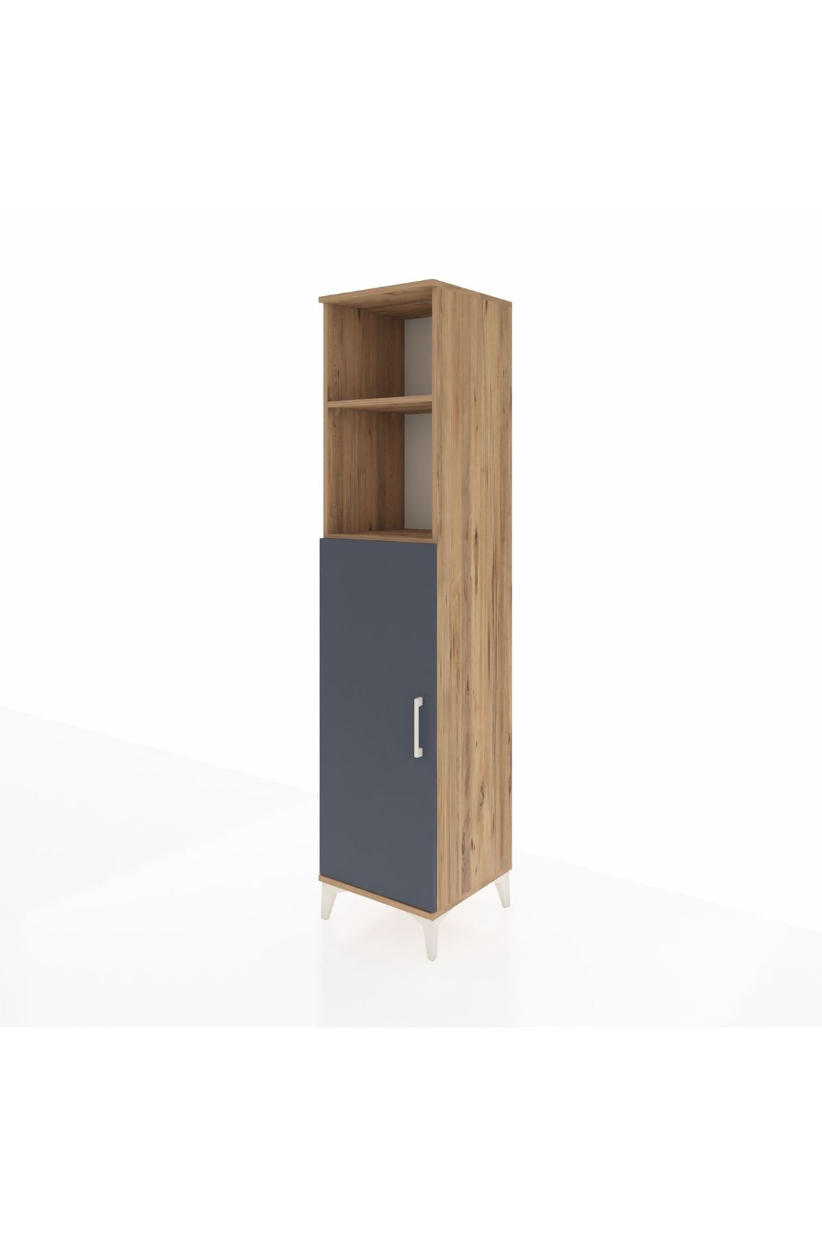 Hyperion Dolap 4 Raflı Tek Kapaklı 44x44x195 Çam-Antrasit