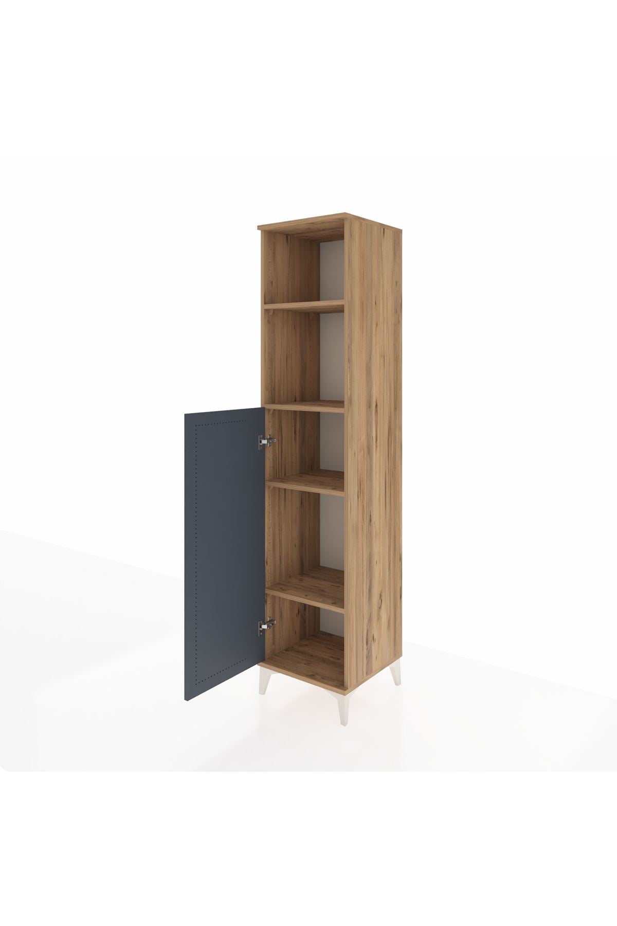 Hyperion Dolap 4 Raflı Tek Kapaklı 44x44x195 Çam-Antrasit