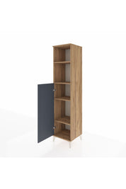 Hyperion Dolap 4 Raflı Tek Kapaklı 44x44x195 Çam-Antrasit