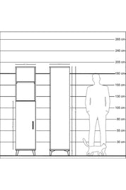 Hyperion Dolap 4 Raflı Tek Kapaklı 44x44x195 Çam-Antrasit
