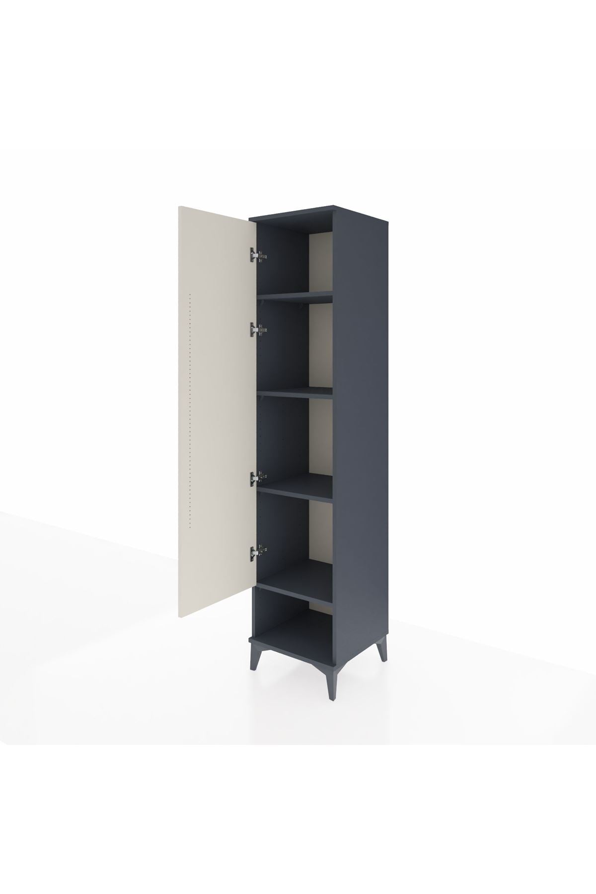 Hyperion Dolap 4 Raflı Tek Kapaklı 44x44x195 Antrasit-Aytaşı