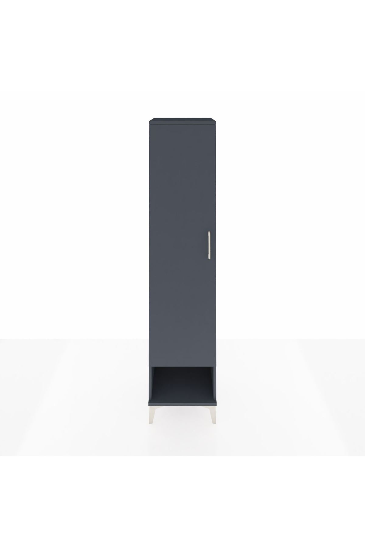 Hyperion Dolap 4 Raflı Tek Kapaklı 44x44x195 Antrasit-Antrasit