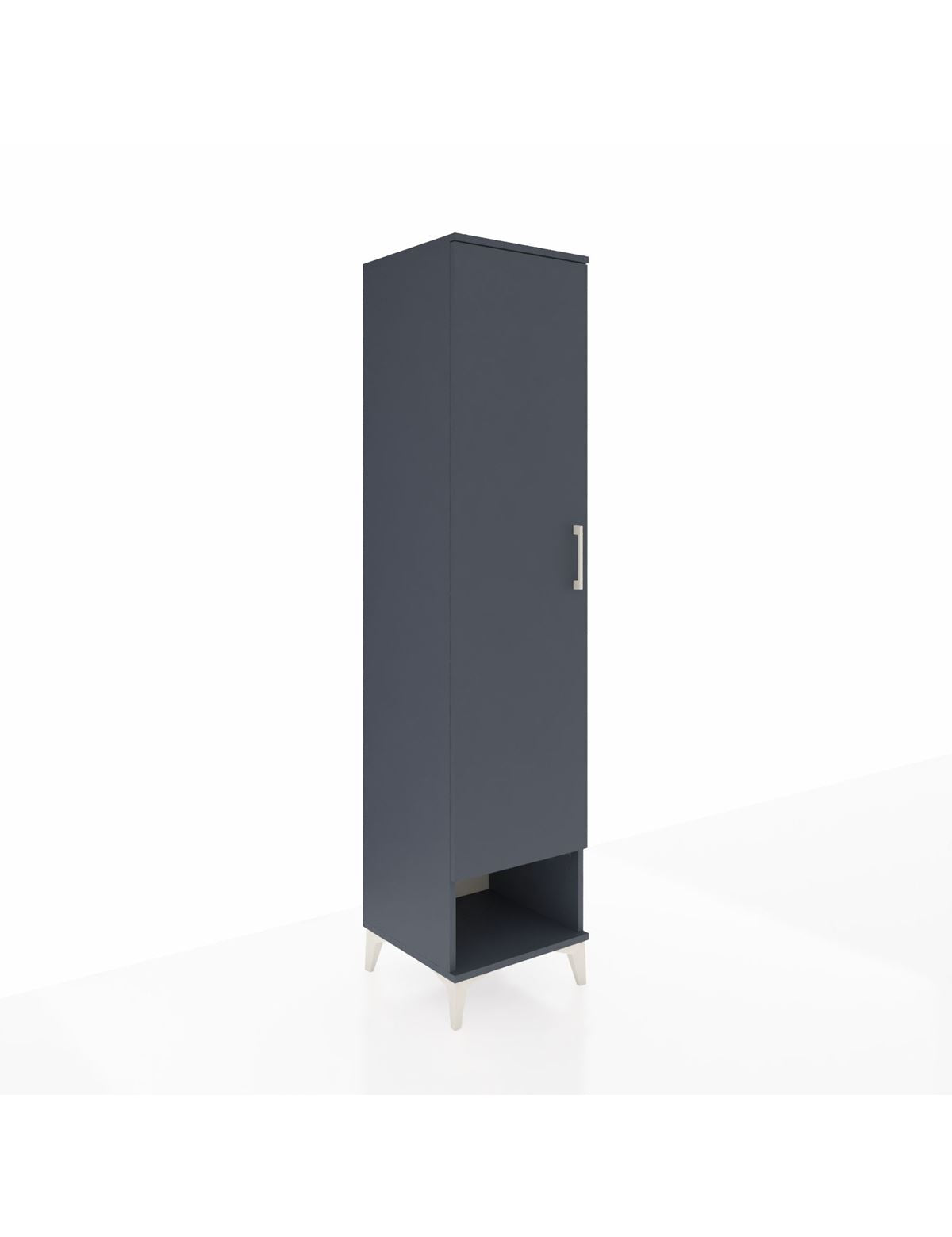 Hyperion Dolap 4 Raflı Tek Kapaklı 44x44x195 Antrasit-Antrasit