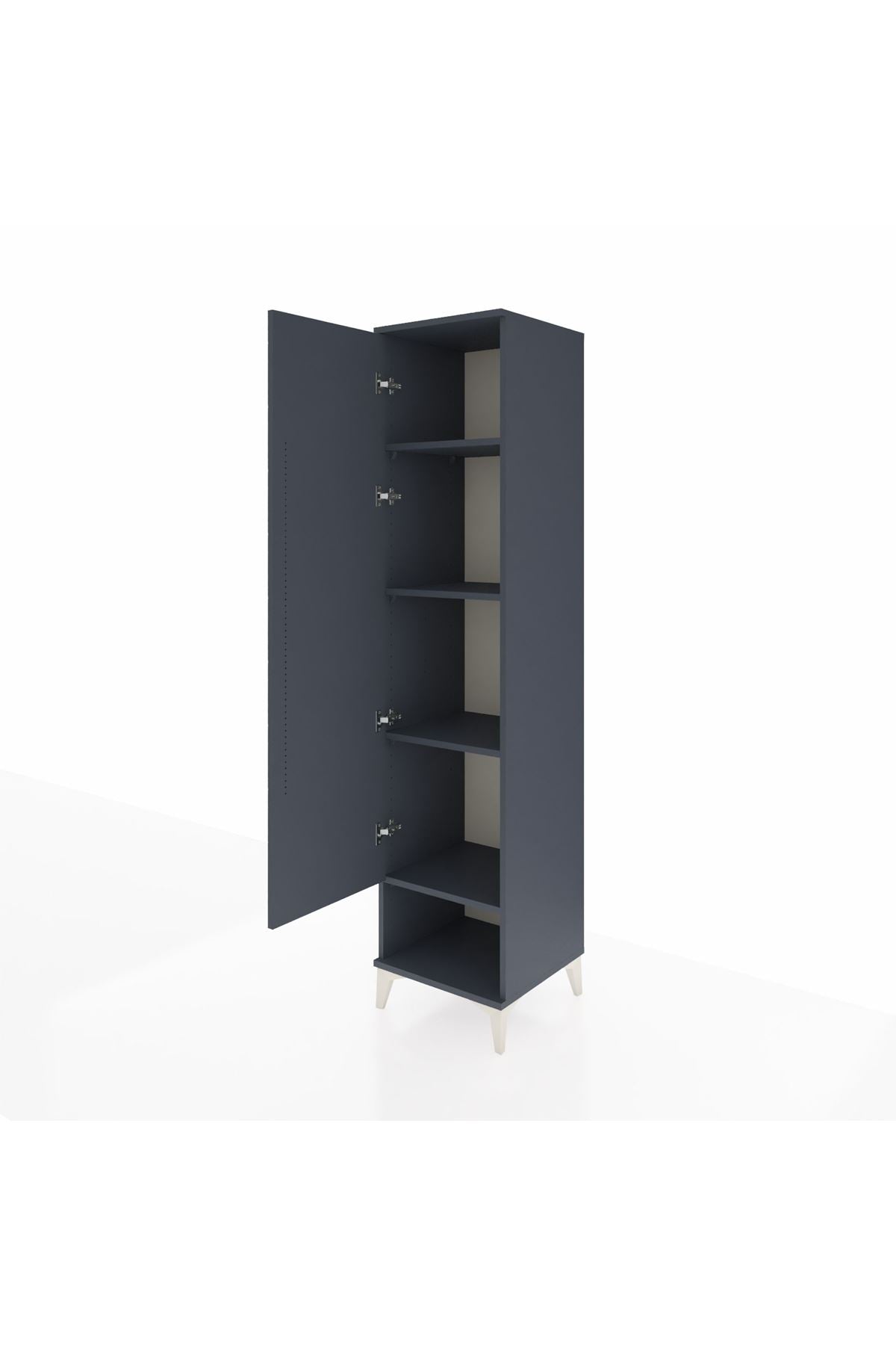 Hyperion Dolap 4 Raflı Tek Kapaklı 44x44x195 Antrasit-Antrasit