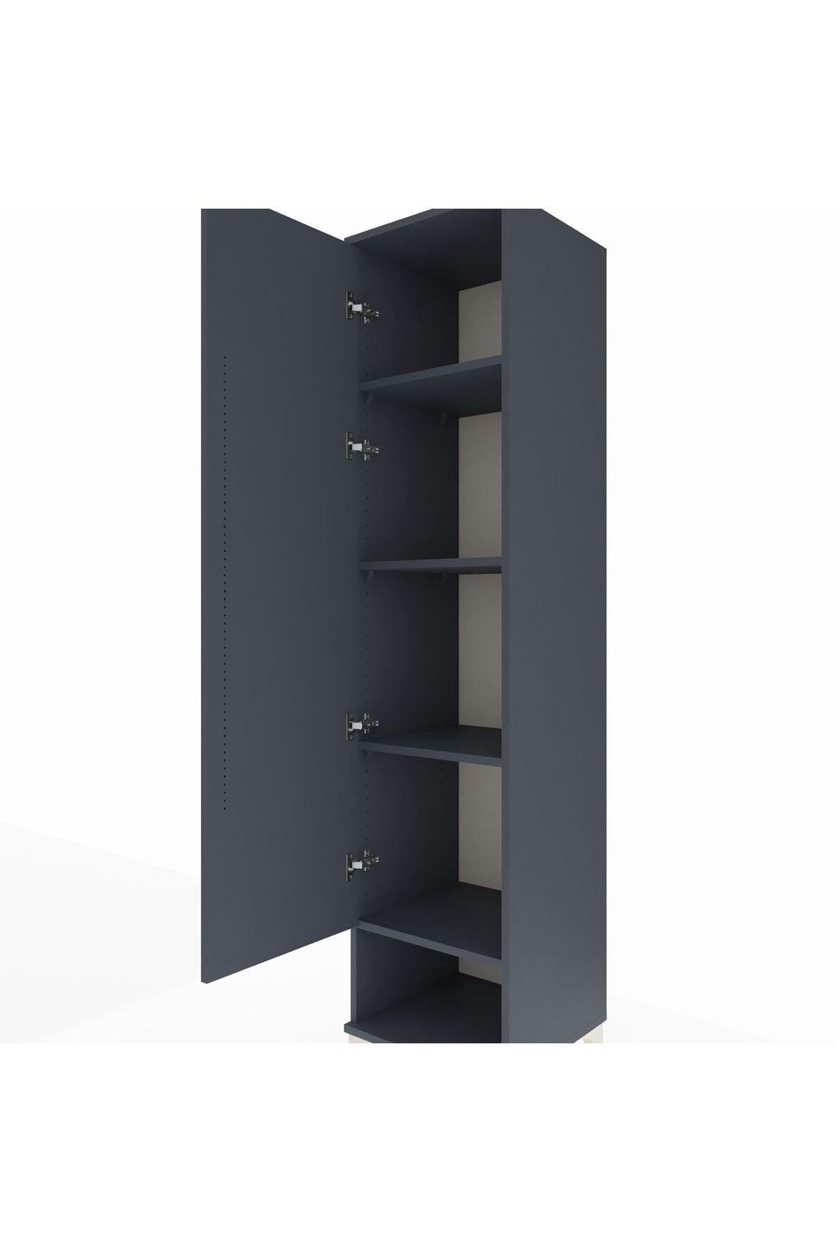 Hyperion Dolap 4 Raflı Tek Kapaklı 44x44x195 Antrasit-Antrasit