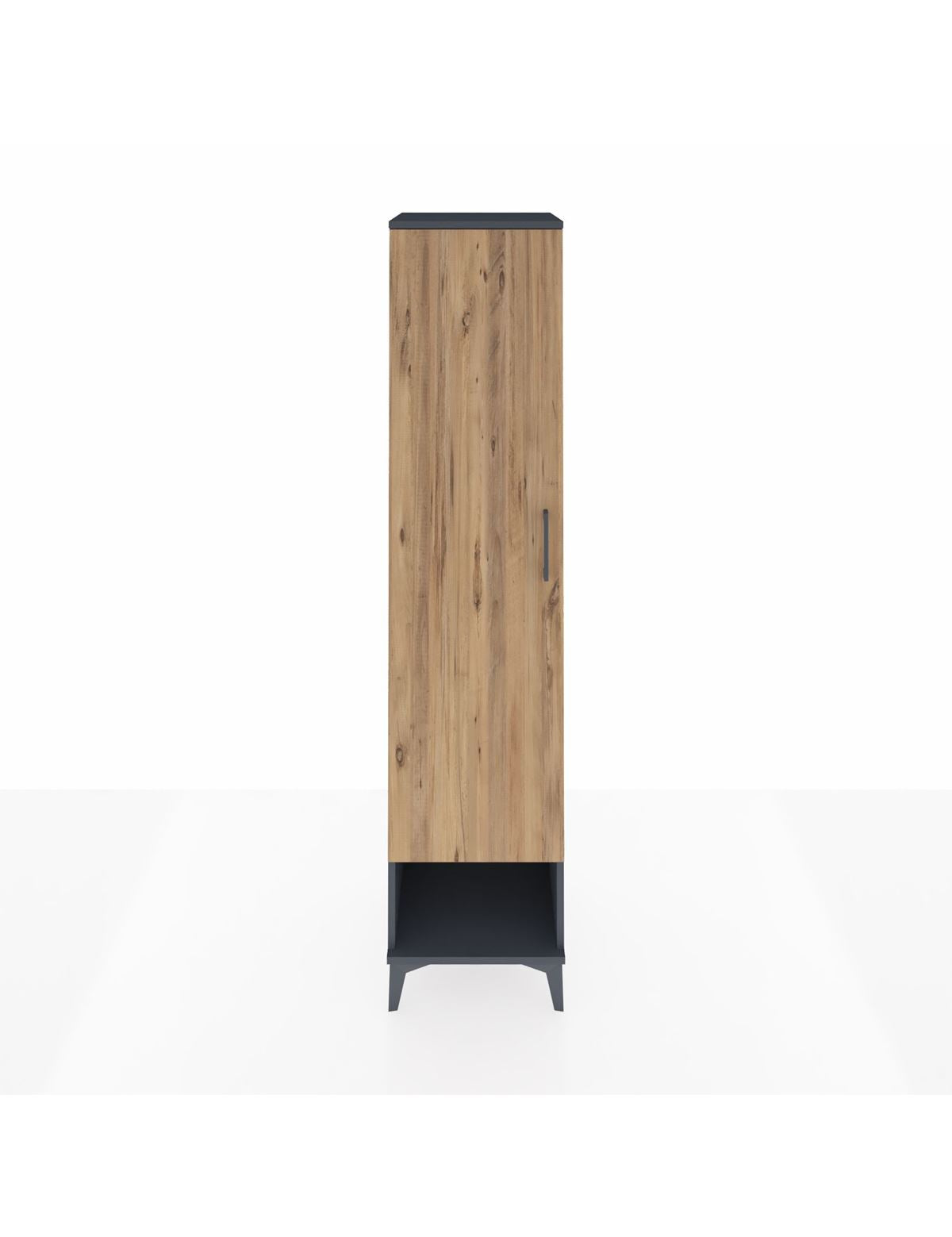 Hyperion Dolap 4 Raflı Tek Kapaklı 44x44x195 Antrasit-Çam