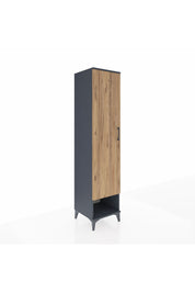 Hyperion Dolap 4 Raflı Tek Kapaklı 44x44x195 Antrasit-Çam