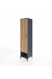 Hyperion Dolap 4 Raflı Tek Kapaklı 44x44x195 Antrasit-Çam
