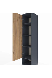 Hyperion Dolap 4 Raflı Tek Kapaklı 44x44x195 Antrasit-Çam