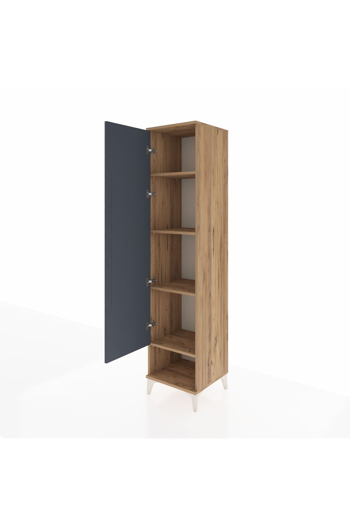 Hyperion Dolap 4 Raflı Tek Kapaklı 44x44x195 Çam-Antrasit