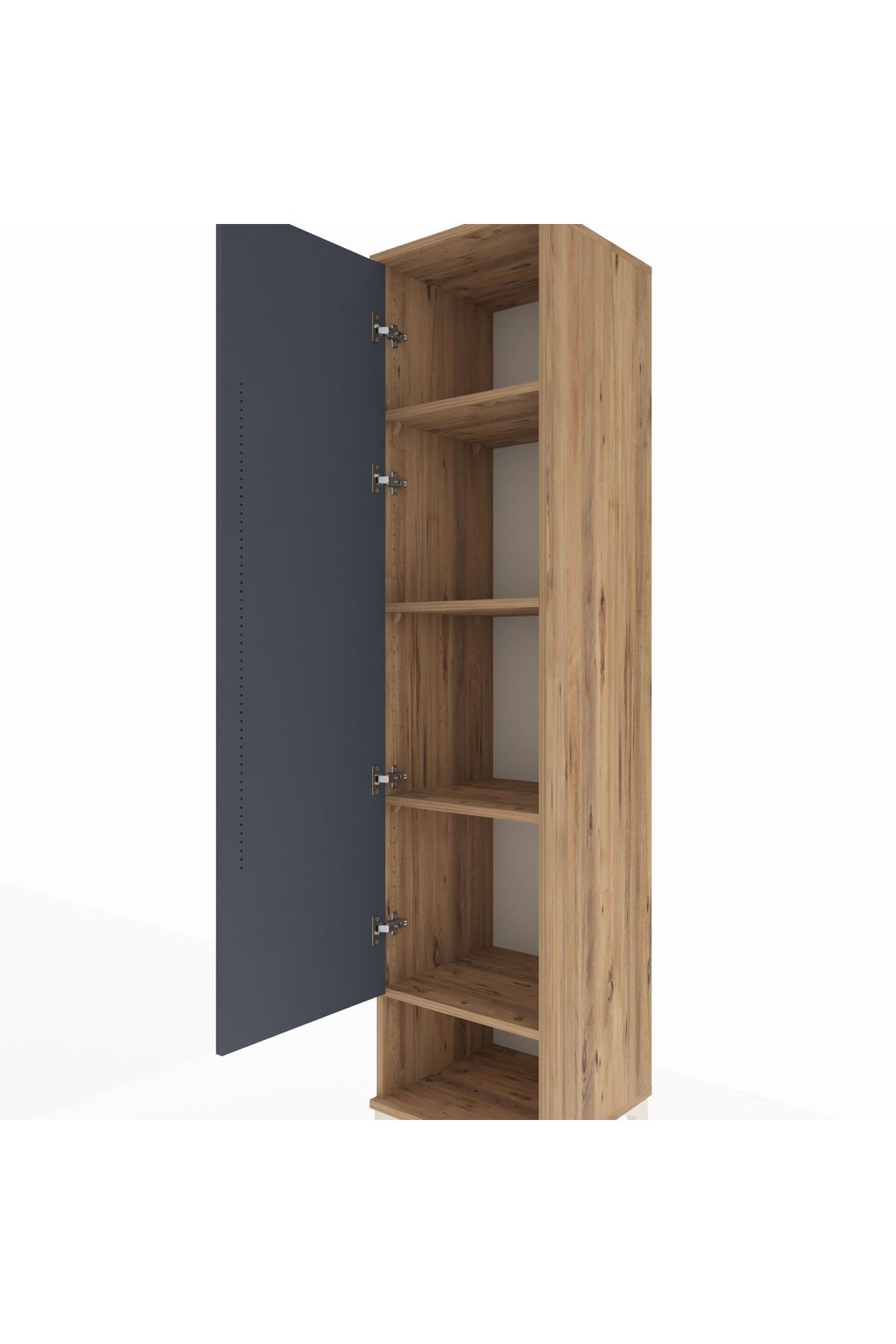 Hyperion Dolap 4 Raflı Tek Kapaklı 44x44x195 Çam-Antrasit