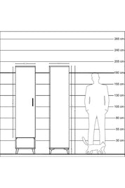 Hyperion Dolap 4 Raflı Tek Kapaklı 44x44x195 Çam-Çam