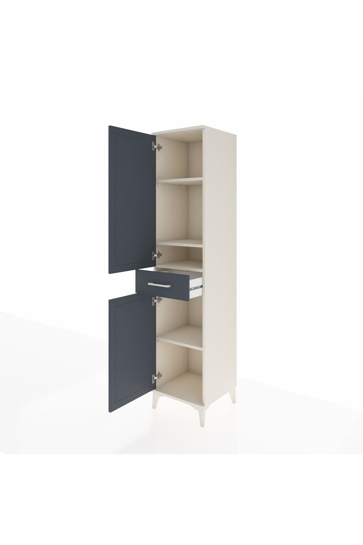 Hyperion Dolap 4 Raflı Tek Çekmeceli 2 Kapaklı 44x44x195 Aytaşı-Antrasit