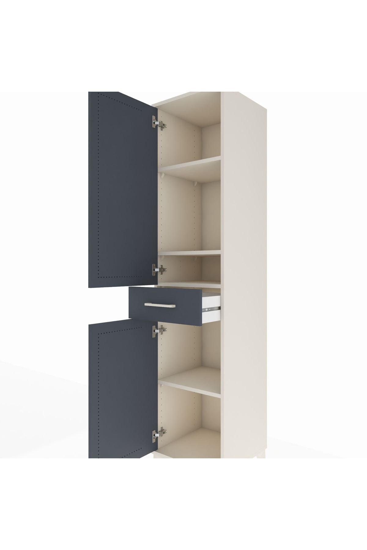 Hyperion Dolap 4 Raflı Tek Çekmeceli 2 Kapaklı 44x44x195 Aytaşı-Antrasit