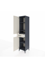 Hyperion Dolap 4 Raflı Tek Çekmeceli 2 Kapaklı 44x44x195 Antrasit-Aytaşı