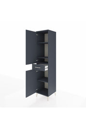 Hyperion Dolap 4 Raflı Tek Çekmeceli 2 Kapaklı 44x44x195 Antrasit-Antrasit