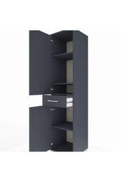 Hyperion Dolap 4 Raflı Tek Çekmeceli 2 Kapaklı 44x44x195 Antrasit-Antrasit