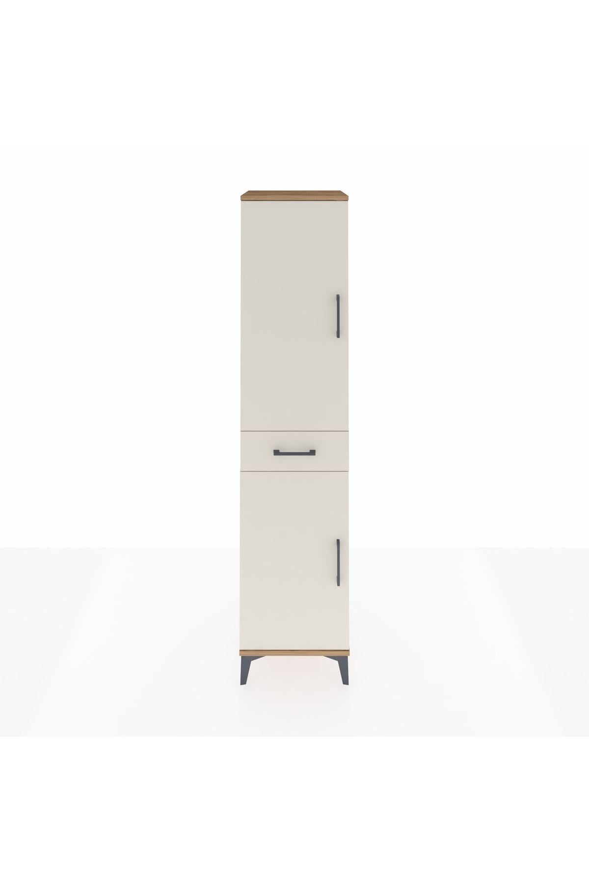 Hyperion Dolap 4 Raflı Tek Çekmeceli 2 Kapaklı 44x44x195 Çam-Aytaşı