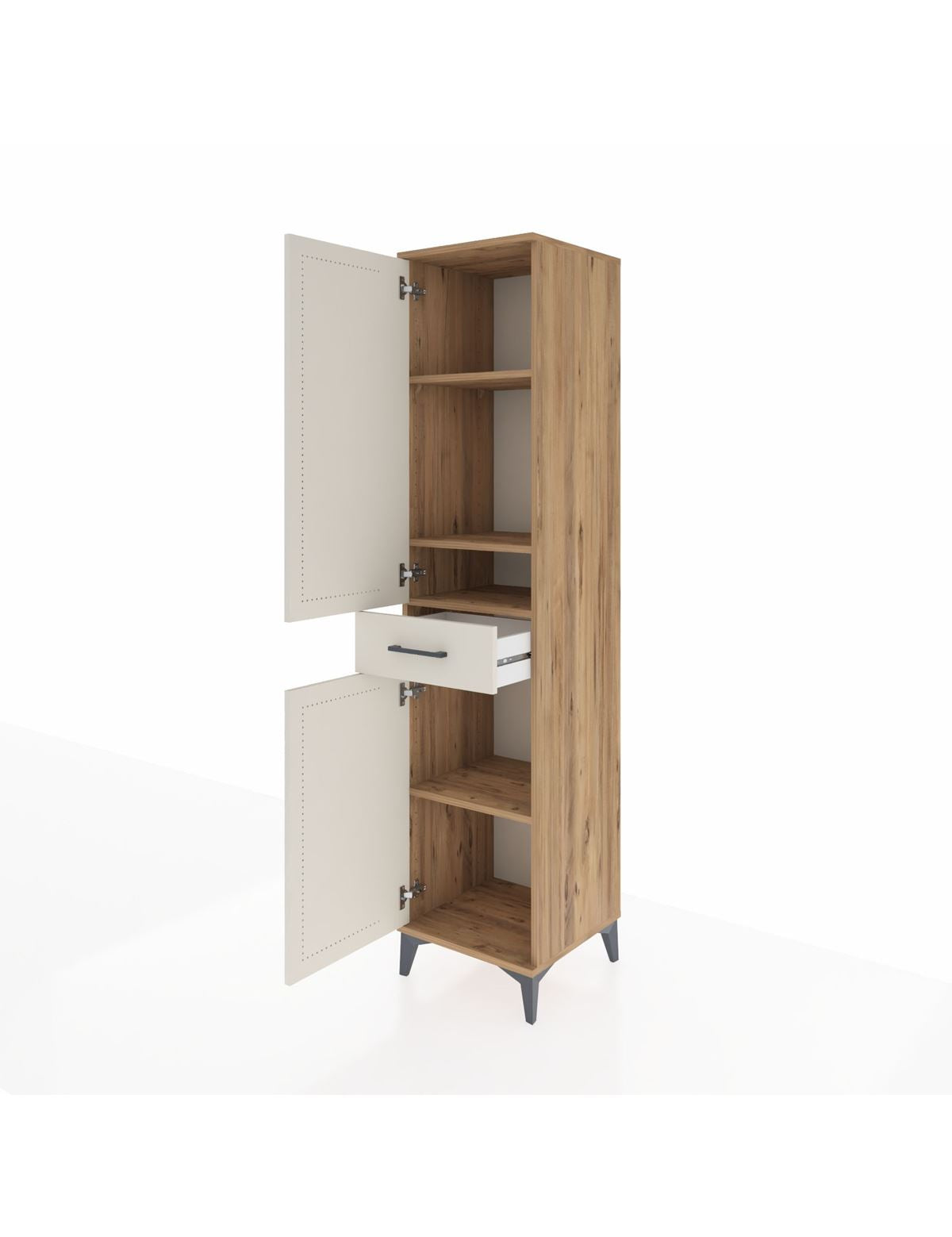 Hyperion Dolap 4 Raflı Tek Çekmeceli 2 Kapaklı 44x44x195 - S58M084V7B