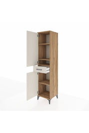 Hyperion Dolap 4 Raflı Tek Çekmeceli 2 Kapaklı 44x44x195 Çam-Aytaşı