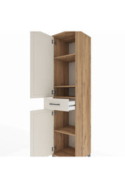 Hyperion Dolap 4 Raflı Tek Çekmeceli 2 Kapaklı 44x44x195 Çam-Aytaşı