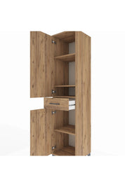 Hyperion Dolap 4 Raflı Tek Çekmeceli 2 Kapaklı 44x44x195 Çam-Çam