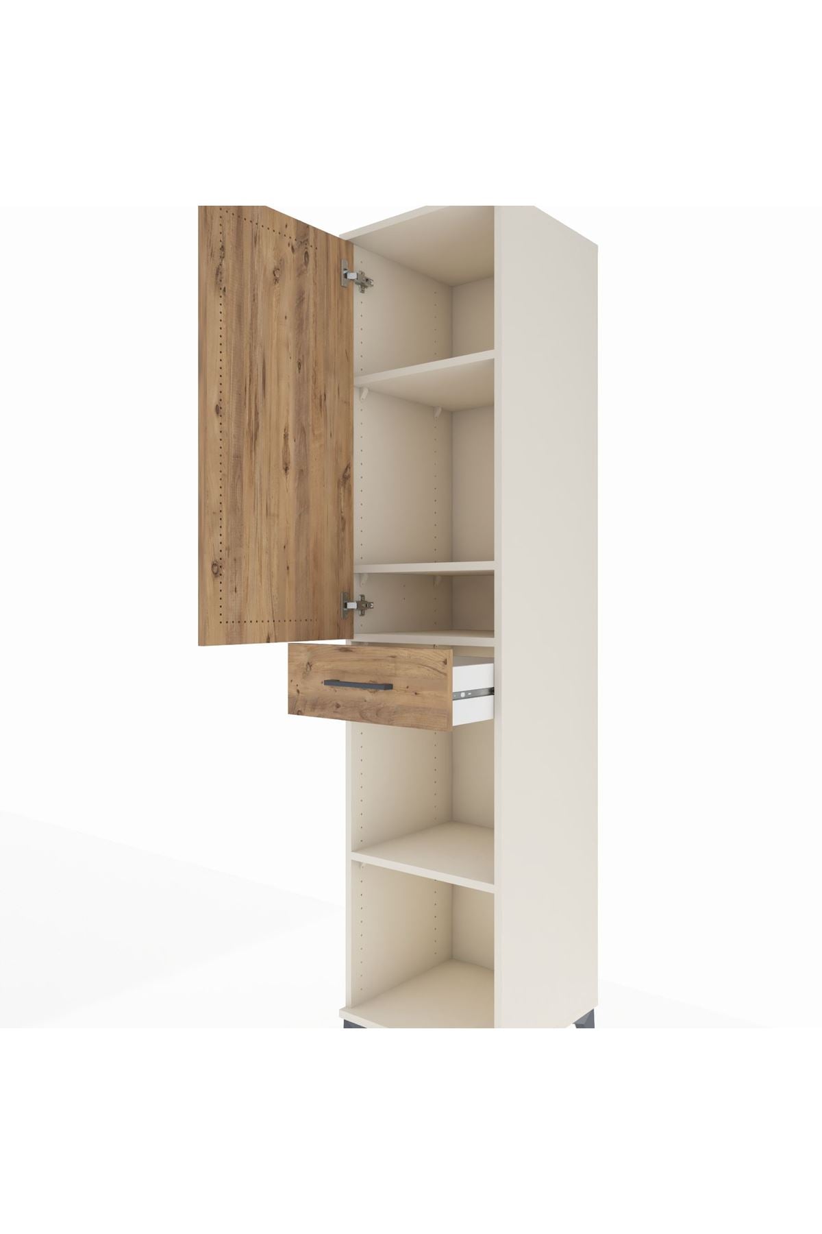 Hyperion Dolap 4 Raflı Tek Çekmeceli Tek Kapaklı 44x44x195 Aytaşı-Çam