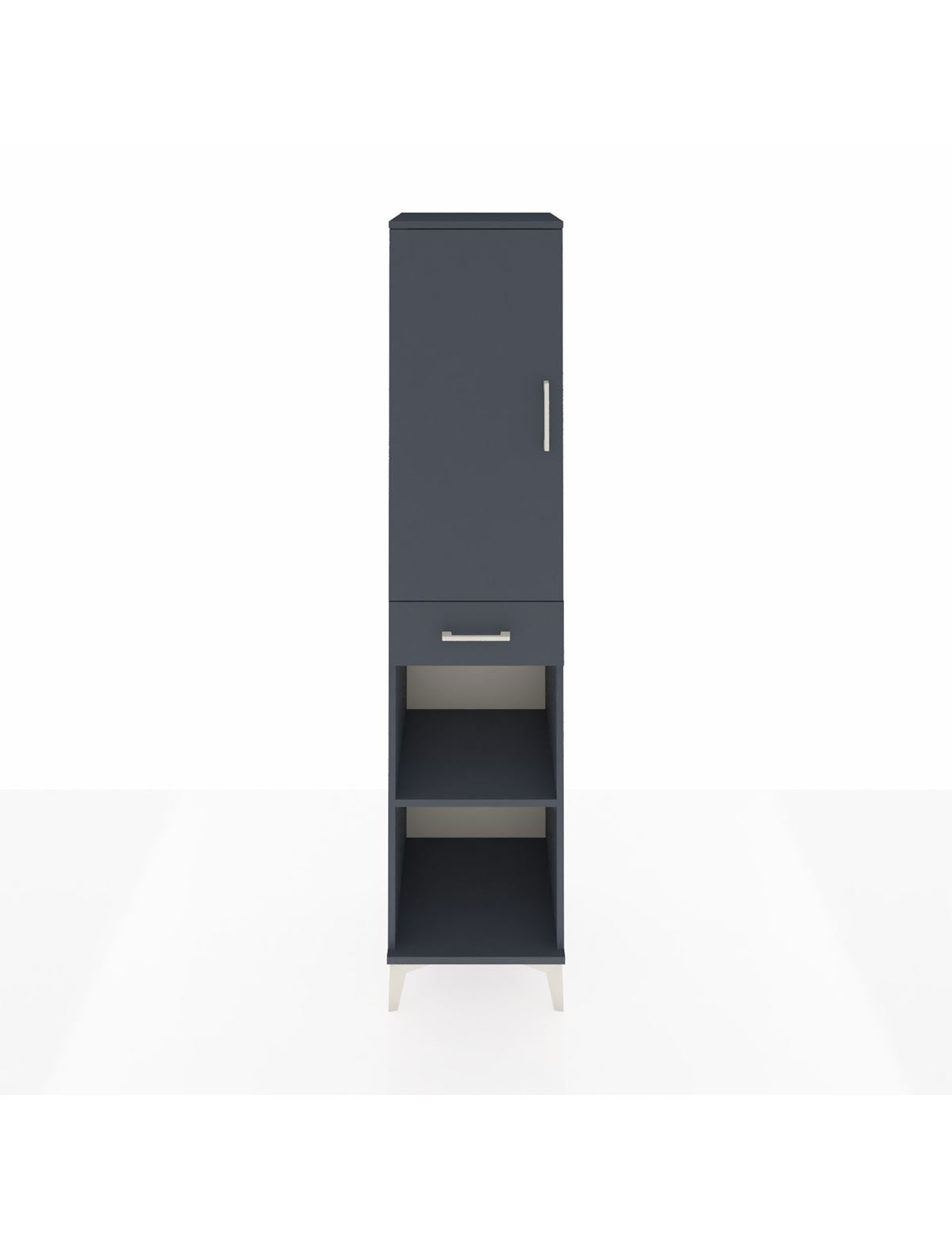 Hyperion Dolap 4 Raflı Tek Çekmeceli Tek Kapaklı 44x44x195 Antrasit-Antrasit