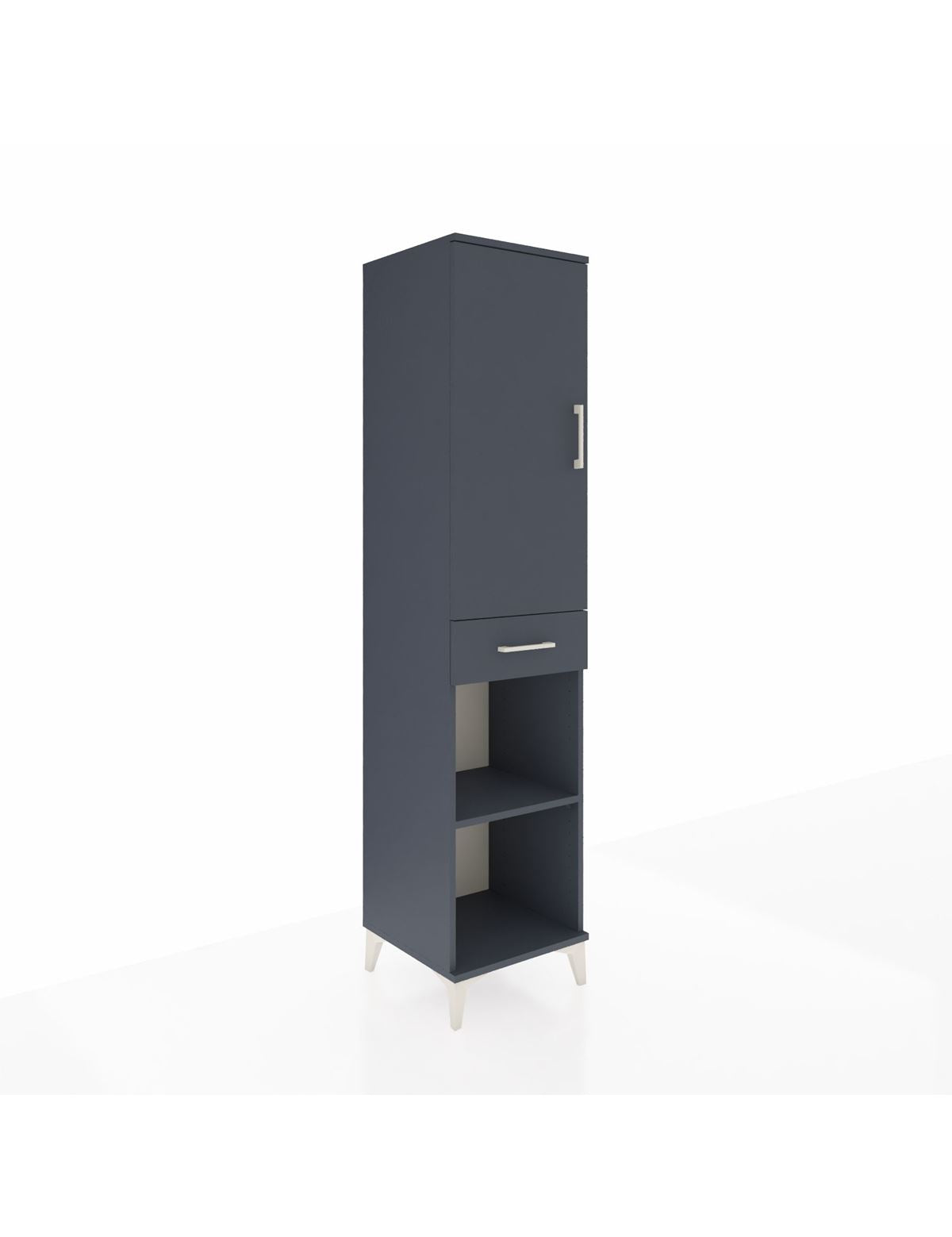 Hyperion Dolap 4 Raflı Tek Çekmeceli Tek Kapaklı 44x44x195 Antrasit-Antrasit