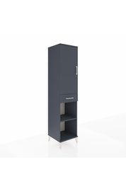 Hyperion Dolap 4 Raflı Tek Çekmeceli Tek Kapaklı 44x44x195 Antrasit-Antrasit