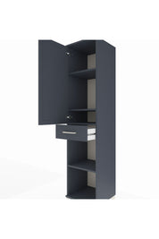 Hyperion Dolap 4 Raflı Tek Çekmeceli Tek Kapaklı 44x44x195 Antrasit-Antrasit