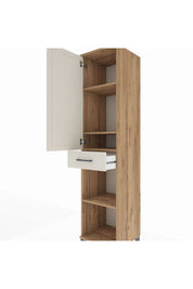 Hyperion Dolap 4 Raflı Tek Çekmeceli Tek Kapaklı 44x44x195 Çam-Aytaşı