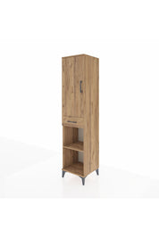 Hyperion Dolap 4 Raflı Tek Çekmeceli Tek Kapaklı 44x44x195 Çam-Çam