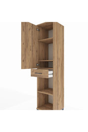 Hyperion Dolap 4 Raflı Tek Çekmeceli Tek Kapaklı 44x44x195 Çam-Çam