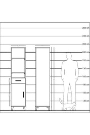 Hyperion Dolap 4 Raflı Tek Çekmeceli Tek Kapaklı 44x44x195 Aytaşı-Çam