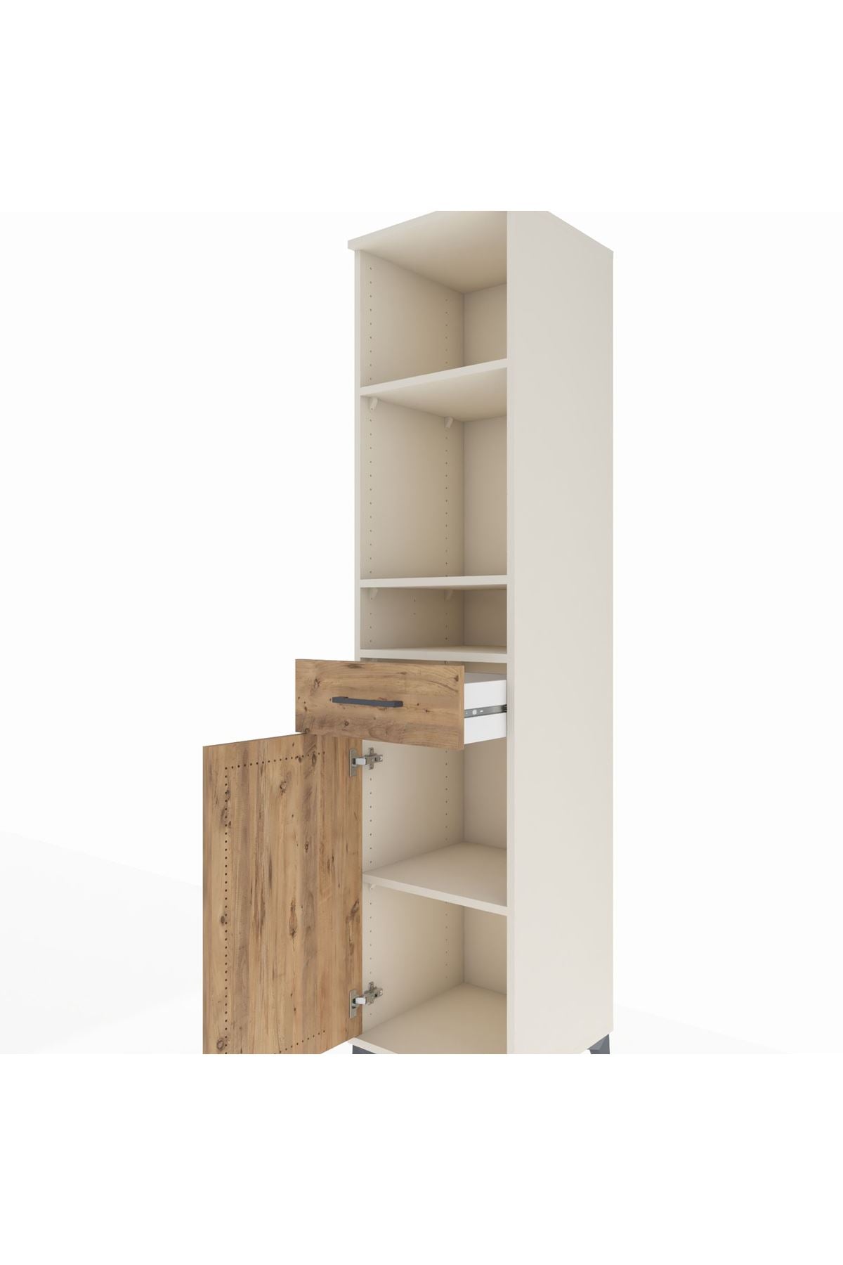 Hyperion Dolap 4 Raflı Tek Çekmeceli Tek Kapaklı 44x44x195 Aytaşı-Çam