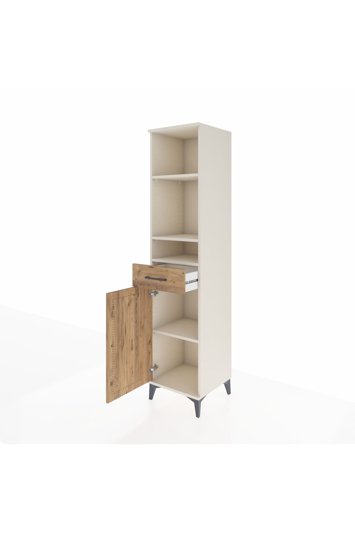 Hyperion Dolap 4 Raflı Tek Çekmeceli Tek Kapaklı 44x44x195 Aytaşı-Çam