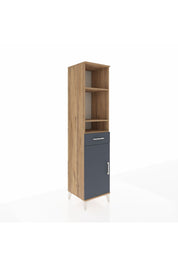 Hyperion Dolap 4 Raflı Tek Çekmeceli Tek Kapaklı 44x44x195 Çam-Antrasit