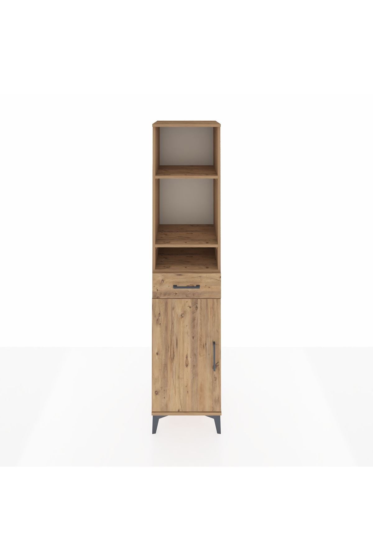 Hyperion Dolap 4 Raflı Tek Çekmeceli Tek Kapaklı 44x44x195 Çam-Çam