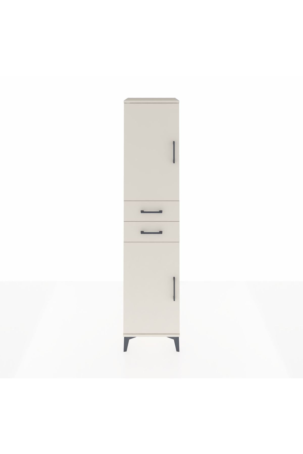 Hyperion Dolap 4 Raflı 2 Çekmeceli Tek Kapaklı 44x44x195 Aytaşı-Aytaşı