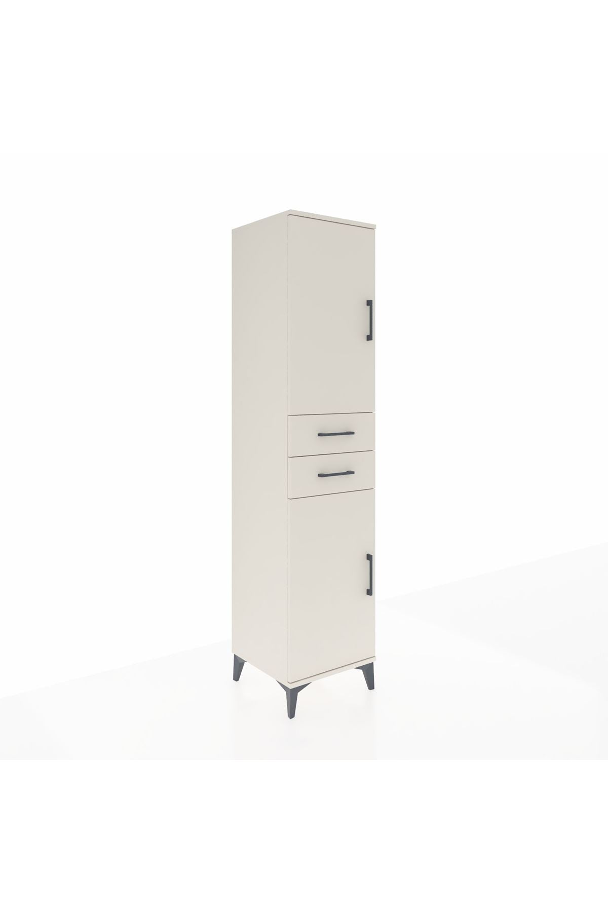 Hyperion Dolap 4 Raflı 2 Çekmeceli Tek Kapaklı 44x44x195 Aytaşı-Aytaşı