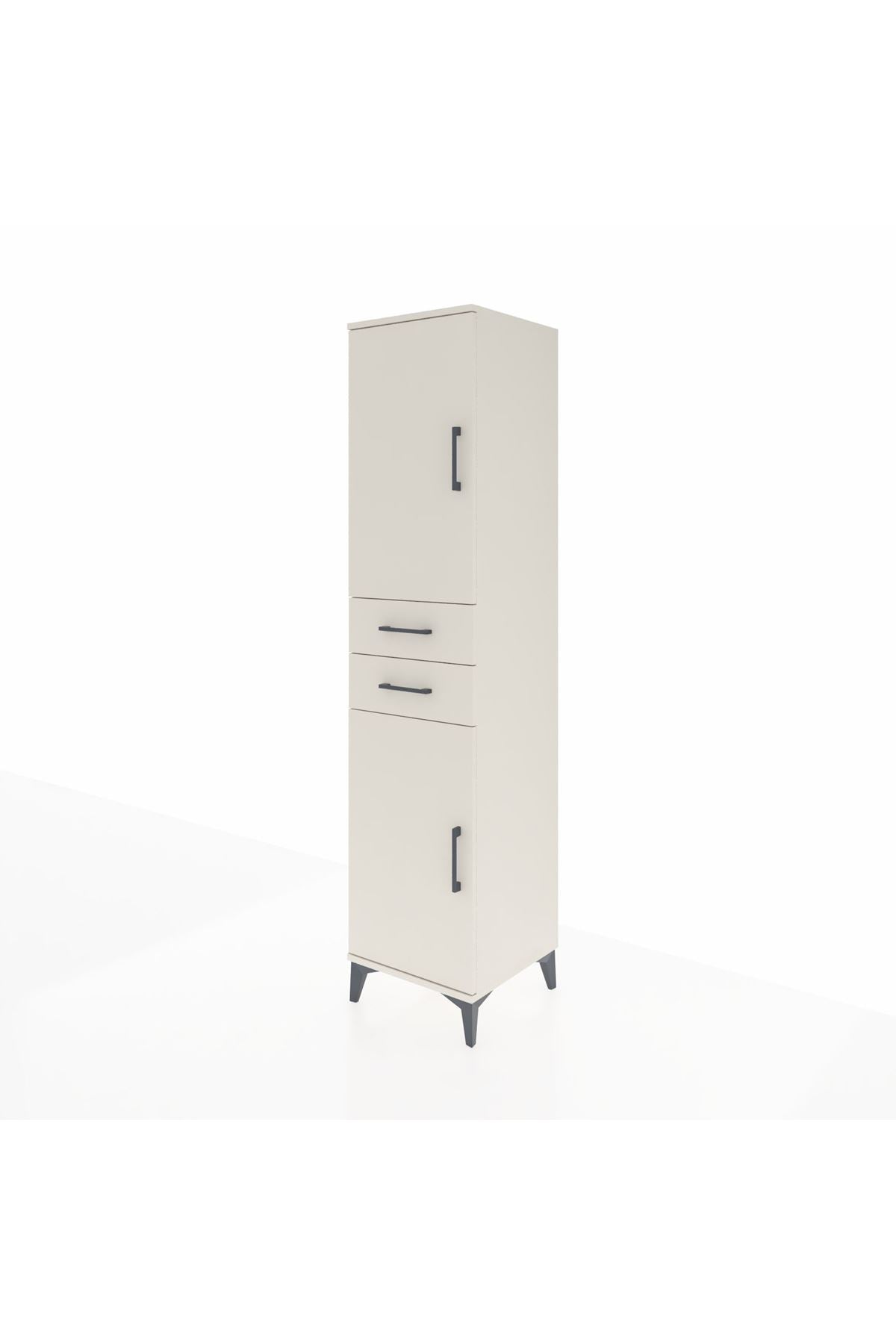 Hyperion Dolap 4 Raflı 2 Çekmeceli Tek Kapaklı 44x44x195 Aytaşı-Aytaşı