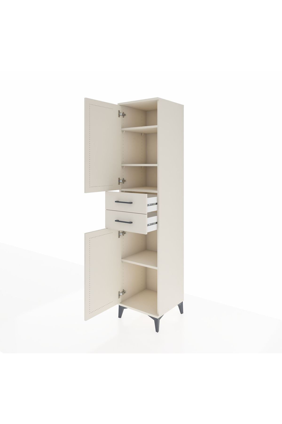 Hyperion Dolap 4 Raflı 2 Çekmeceli Tek Kapaklı 44x44x195 Aytaşı-Aytaşı