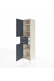 Hyperion Dolap 4 Raflı 2 Çekmeceli Tek Kapaklı 44x44x195 Aytaşı-Antrasit