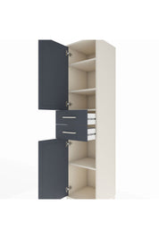 Hyperion Dolap 4 Raflı 2 Çekmeceli Tek Kapaklı 44x44x195 Aytaşı-Antrasit