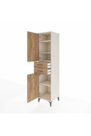 Hyperion Dolap 4 Raflı 2 Çekmeceli Tek Kapaklı 44x44x195 Aytaşı-Çam