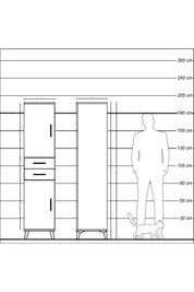 Hyperion Dolap 4 Raflı 2 Çekmeceli Tek Kapaklı 44x44x195 Aytaşı-Çam