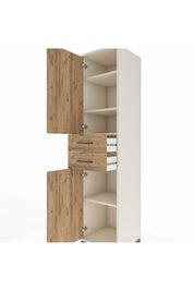 Hyperion Dolap 4 Raflı 2 Çekmeceli Tek Kapaklı 44x44x195 Aytaşı-Çam